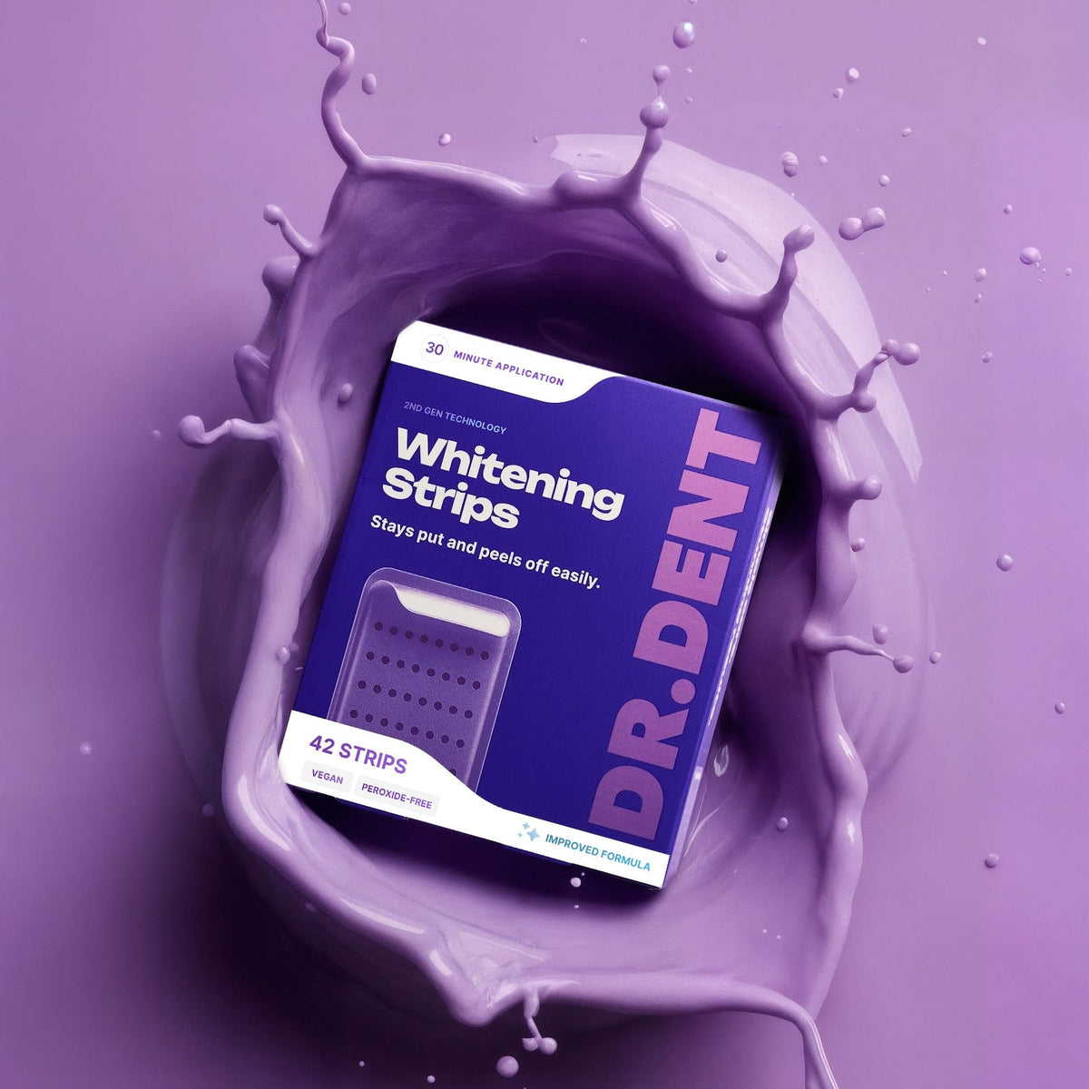 Dr. Dent Purple Teeth Whitening Strips for Stain Removal