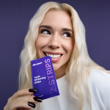 Dr. Dent Purple Teeth Whitening Strips for Stain Removal