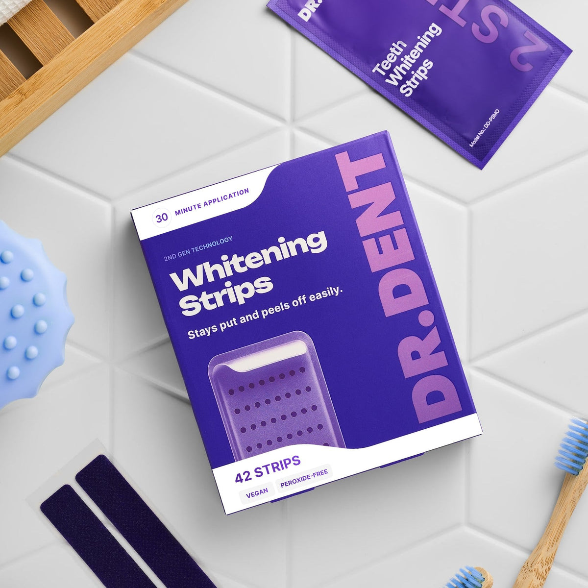 Dr. Dent Purple Teeth Whitening Strips for Stain Removal