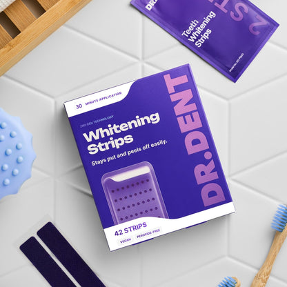Dr. Dent Purple Teeth Whitening Strips for Stain Removal