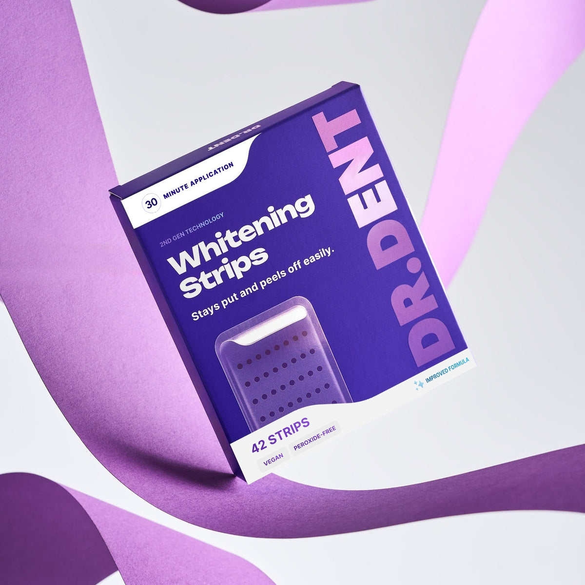 Dr. Dent Purple Teeth Whitening Strips for Stain Removal